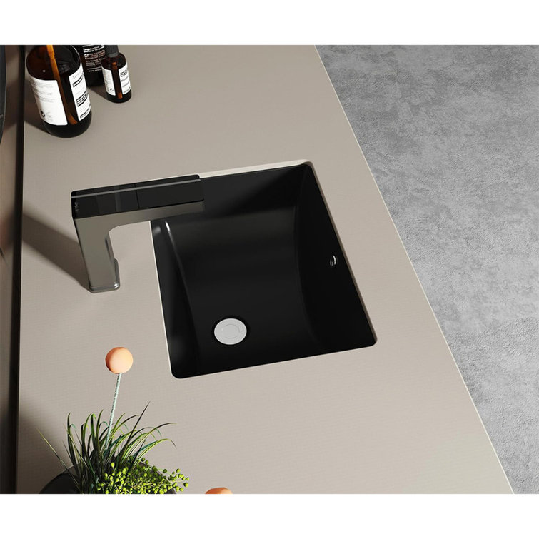 Minoky 18 Inch Undermount Rectangle Bathroom Sink, Porcelain Ceramic